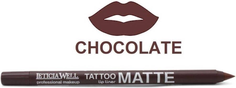 LETICIA WELL – Matte Tattoo Lippotlood Lipliner – Bruin Chocolate Nummer 11656 1 stuks