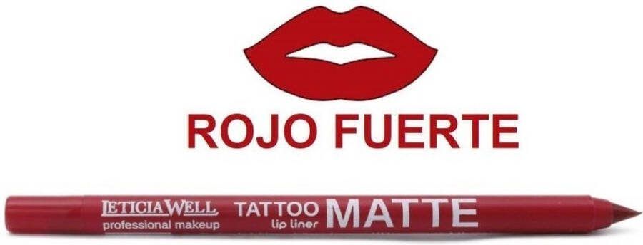 LETICIA WELL – Matte Tattoo Lippotlood Lipliner – Rood Hot Red Nummer 11652 1 stuks