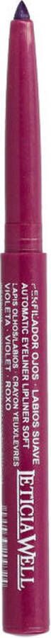 LETICIA WELL – Paars Violet Violeta Roxo Lippotlood en Oogpotlood draaibaar zacht Automatic Eyeliner Lipliner Soft – Nummer 33363 1 stuks