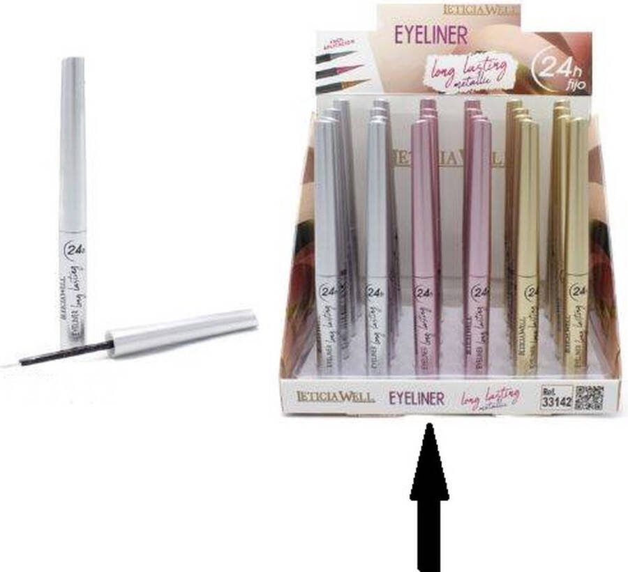 LETICIA WELL Roze Eyeliner Metallic Long Lasting 24H 02 Pink 1 Stuks