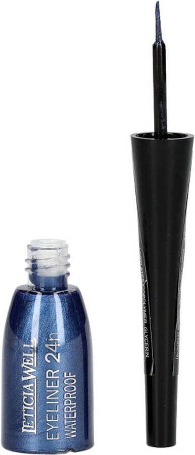 LETICIA WELL Vloeibare Eyeliner NIET WATERPROOF Blauw Flacon met dun lang kwastje en 4 gram inhoud Nummer 14