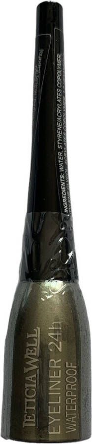 LETICIA WELL Vloeibare Eyeliner NIET WATERPROOF Groen Flacon met dun lang kwastje en 4 gram inhoud Nummer 13