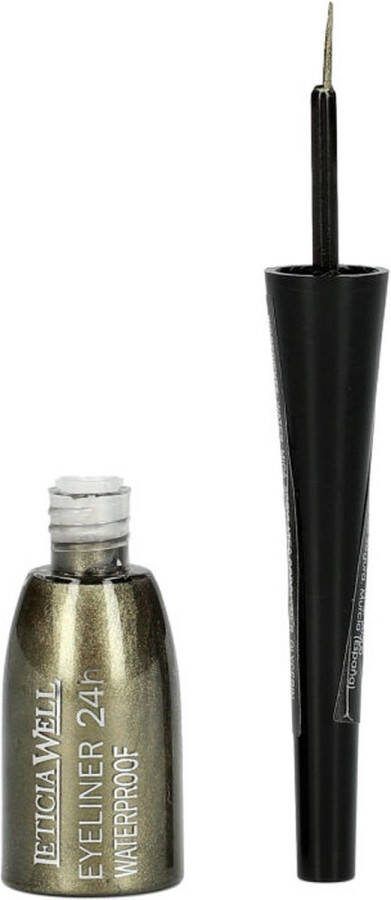 LETICIA WELL Vloeibare Eyeliner NIET WATERPROOF Groen Flacon met dun lang kwastje en 4 gram inhoud Nummer 13