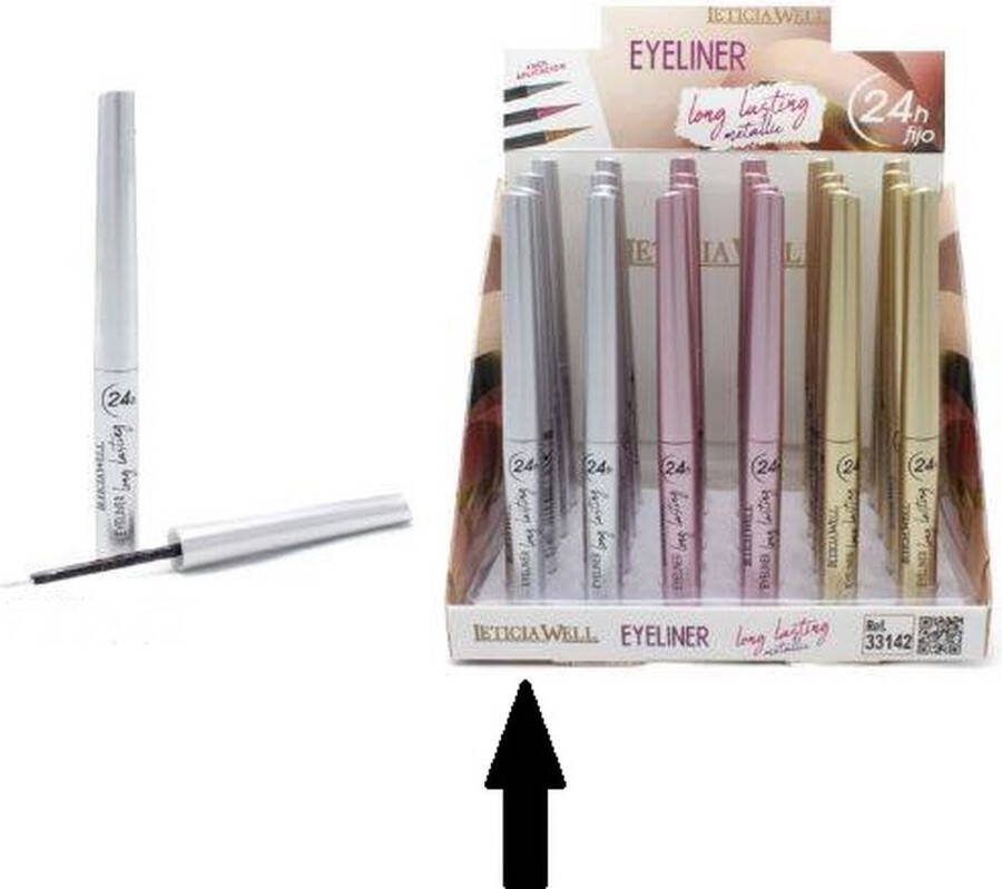 LETICIA WELL Zilver Eyeliner Metallic Long Lasting 24H 01 Silver 1 Stuks