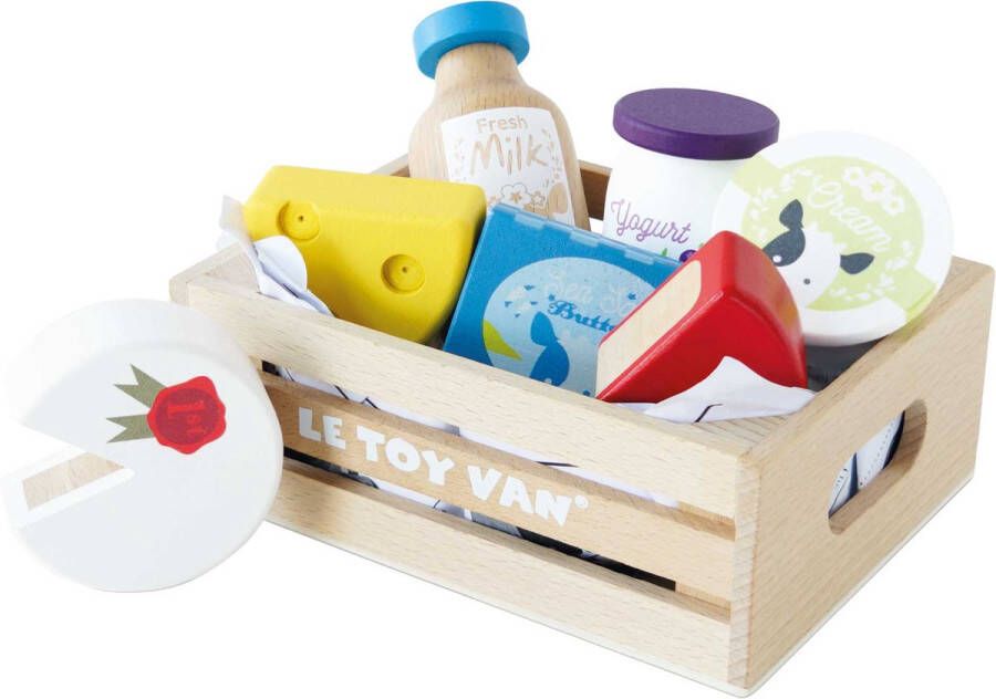 Letoyvan Le Toy Van Ei en melkproducten in krat Voor kinderkeuken