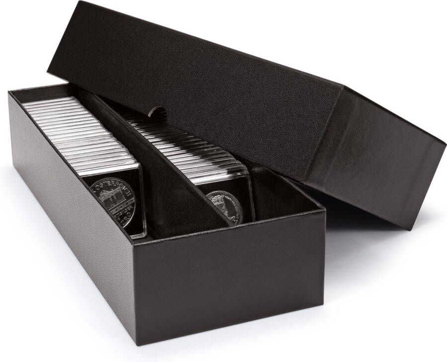 Leuchtturm Archivbox LOGIK für QUADRUM-Kapseln und Münzrähmchen schwarz
