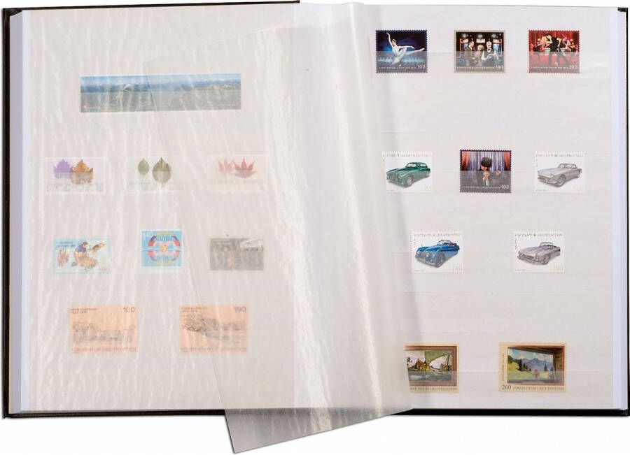Leuchtturm Luxe insteekalbum postzegels Comfort W 64 witte bladzijden zwarte kaft