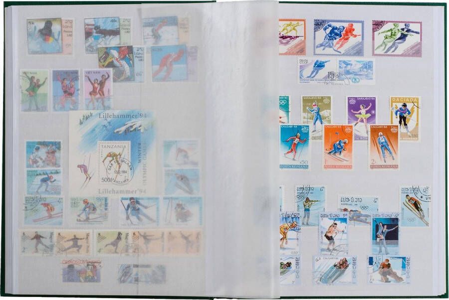 Leuchtturm Postzegelinsteekalbum met 64 witte bladzijden Basic W 64 blauw