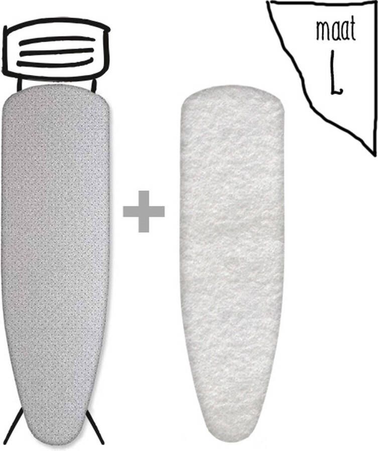 Leuke Strijkhoezen Strijkplankhoes met Molton Metallic Zilver Maat L