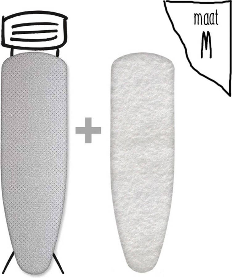 Leuke Strijkhoezen Strijkplankhoes met Molton Metallic Zilver Maat M