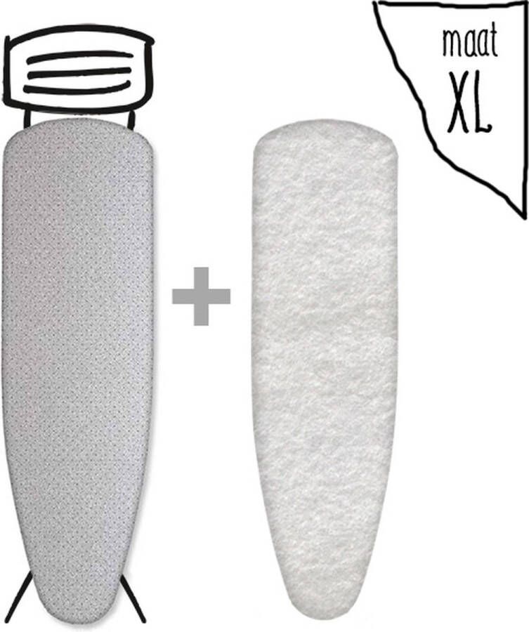 Leuke Strijkhoezen Strijkplankhoes met Molton Metallic Zilver Maat XL