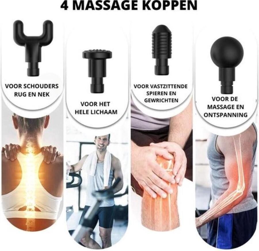 Levatus Massage gun Draadloos en Krachtig 6 intensiteitsstanden voor Spierherstel en Diepe Relaxatie