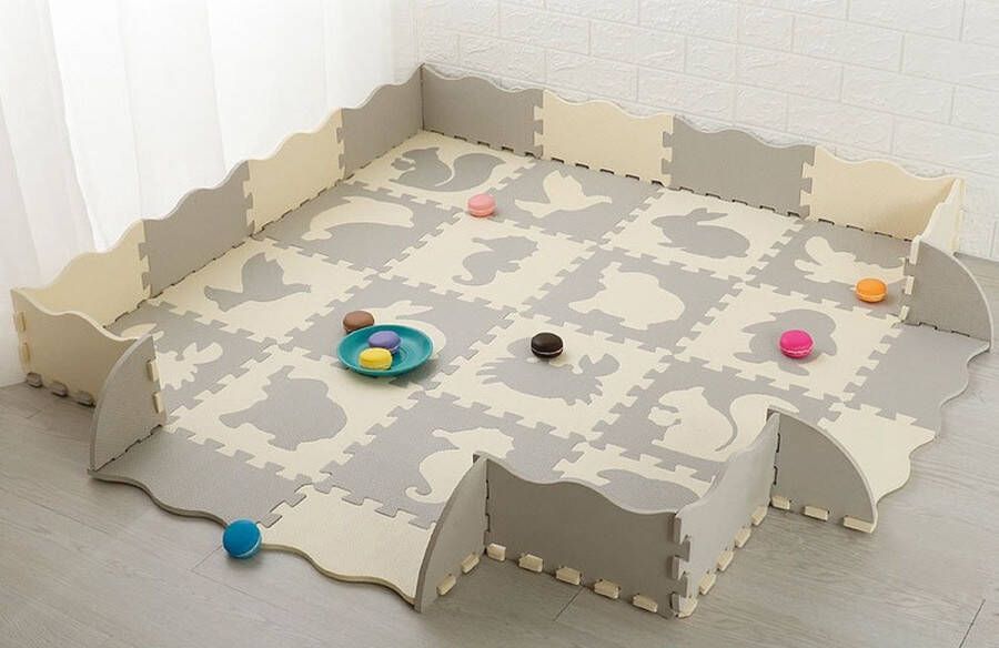 Levay Puzzel Speelmat voor Peuters en Baby s EVA Foam Opstaande Rand – 150 x 150 x 1 5 cm