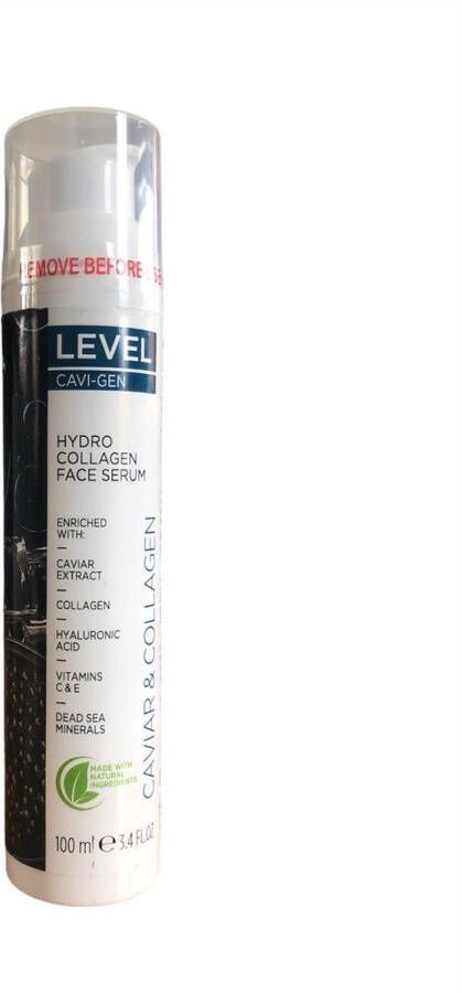 Level Dead Sea Minerals Level Dead Sea Minerals Caviar & Collagen Hydro Collagen Face Serum 100 ml (Dode Zee Mineralen Kaviaar & Collageen Hydro Collageen Gezichtsserum)