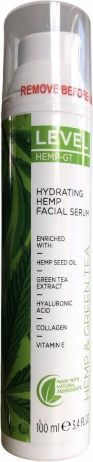 Level Dead Sea Minerals Level Dead Sea Minerals Hemp & Green Tea Hydrating Hemp Facial Serum 100 ml (Dode Zee Mineralen Hennep & Groene Thee Hydraterend Hennep Gezichtsserum)