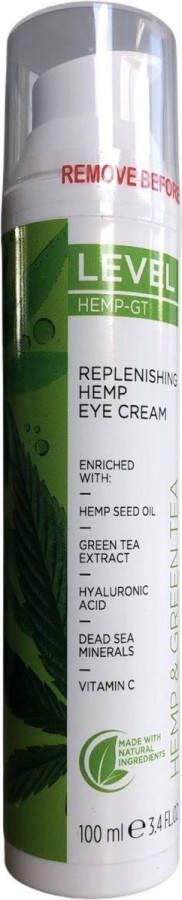 Level Dead Sea Minerals Level Dead Sea Minerals Hemp & Green Tea Replenishing Hemp Eye Cream 100 ml (Dode Zee Mineralen Hennep & Groene Thee Anti-Age Hennep Oog Crème)