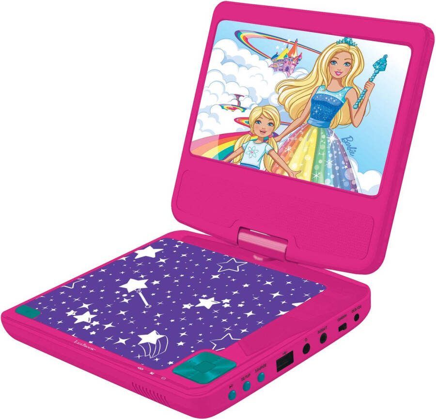 LEXIBOOK BARBIE Draagbare DVD-speler 7 LCD 2 luidsprekers oplaadbare batterij roze DVDP6BB