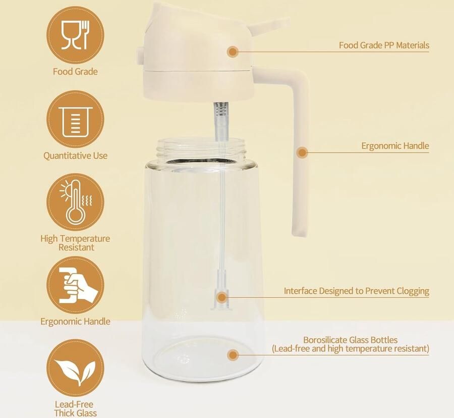 Lexium Olijfolie Sprayer Cooking Spray Olijfolie sprayers – Oliefles Cooking Spray BBQ Accesoires Airfryer Bakspray