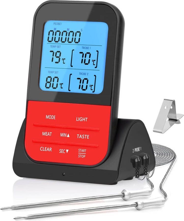 Lexium Store Lexium Vleesthermometer draadloos Vleesthermometer bluetooth Vleesthermometer digitaal Digitale BBQ Thermometer Draadloos Keukenthermometer