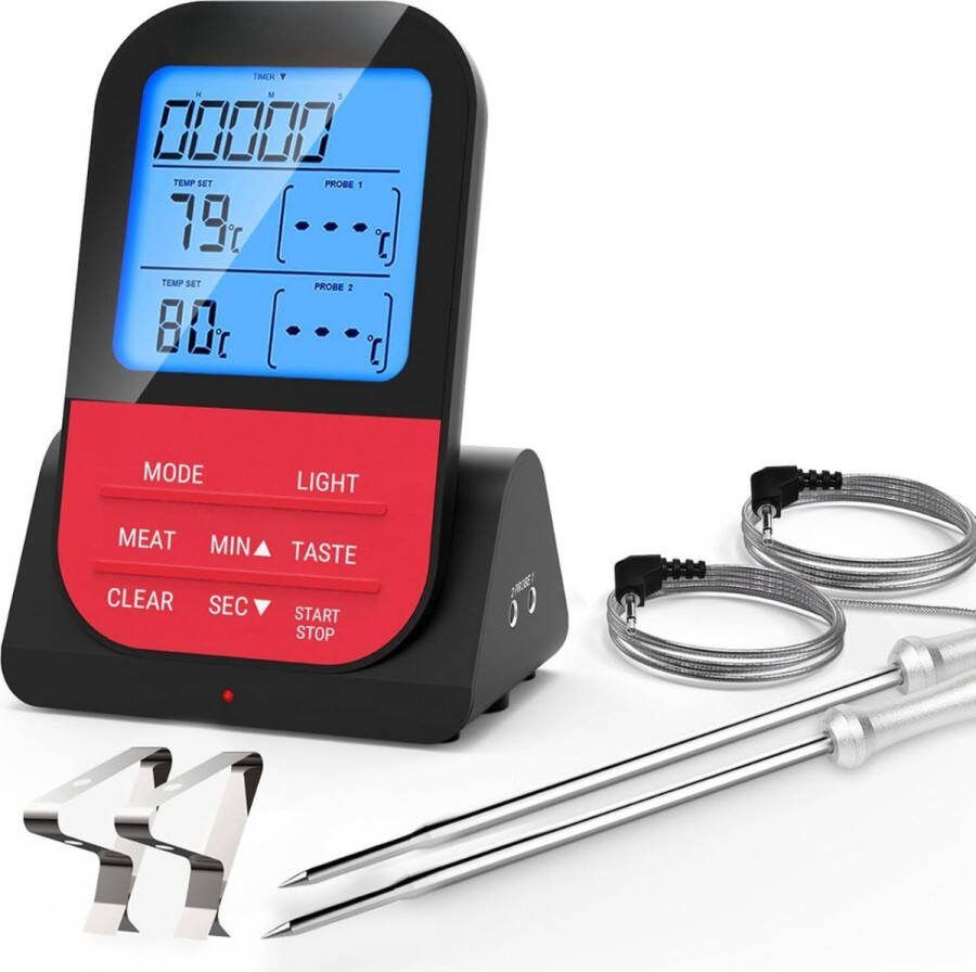 Lexium Store Lexium Vleesthermometer draadloos Vleesthermometer bluetooth Vleesthermometer digitaal Digitale BBQ Thermometer Draadloos Keukenthermometer