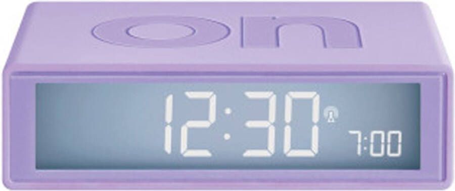 Lexon Flip+ LR150 digitale wekker ON OFF light lilac lila paars