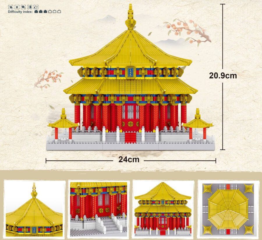 Lezi Dazheng Palace Nanoblocks miniblocks Bouwset 3D puzzel 2802 bouwsteentjes LZ8231