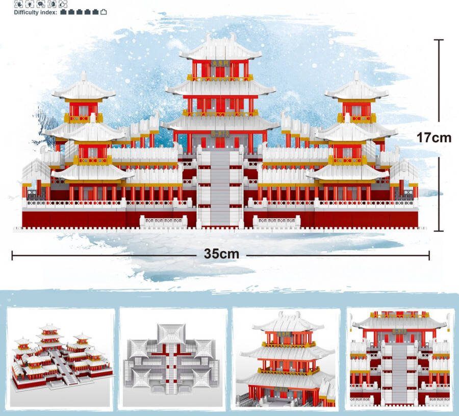 Lezi Epang Palace (in the snow) Nanoblocks miniblocks Bouwset 3D puzzel 4159 bouwsteentjes LZ8224