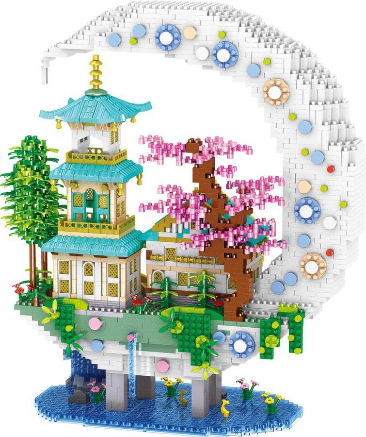 Lezi Moon Palace Nanoblocks miniblocks Bouwset 3D puzzel Bouwpakket Hobby LZ8284