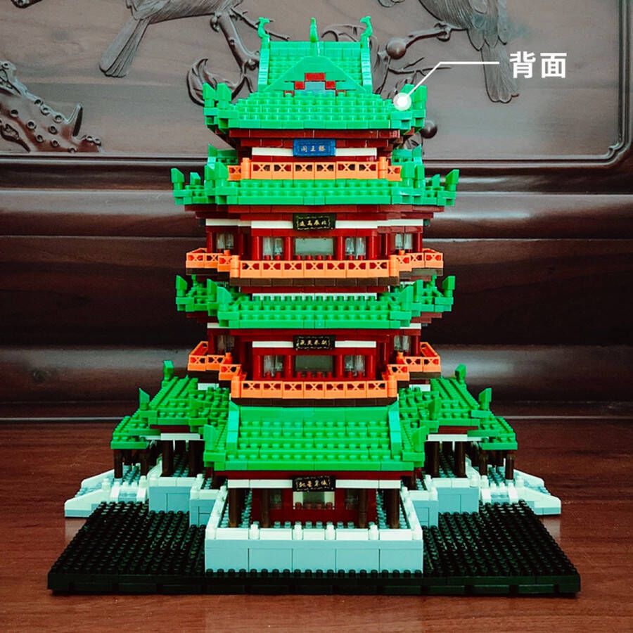 Lezi Pavilion of Prince Teng LZ8012 Architectuur Nanoblocks miniblocks Beroemde bouwwerken Bouwset 3D puzzel 3312 bouwsteentjes