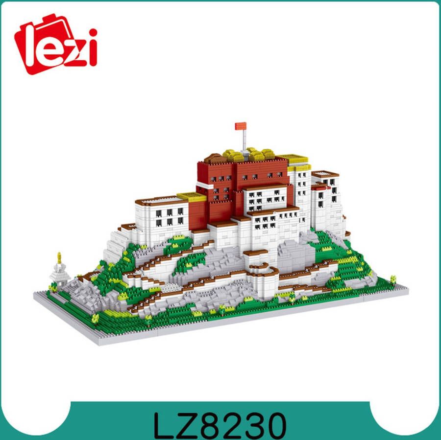 Lezi Potala Paleis van de Dalai Lama Lhasa LZ8230 Architectuur Gebouwen Nanoblocks miniblocks Bouwset 3D puzzel 4909 bouwsteentjes