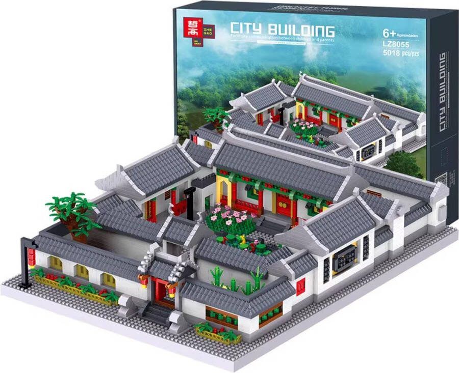 Lezi Siheyuan Courtyard Nanoblocks miniblocks Bouwset 3D puzzel 5018 bouwsteentjes LZ8055