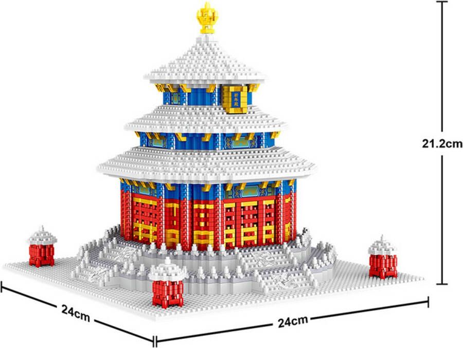 Lezi Tempel van de Hemel Architectuur Gebouwen Nanoblocks miniblocks Bouwset 3D puzzel 2641 bouwsteentjes