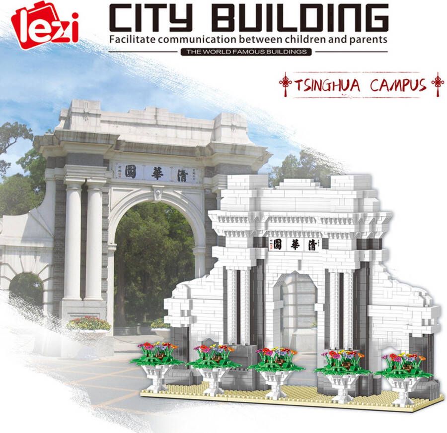 Lezi Tsinghua Garden LZ8032 Nanoblocks miniblocks Beroemde bouwwerken Bouwset 3D puzzel 3315 bouwsteentjes