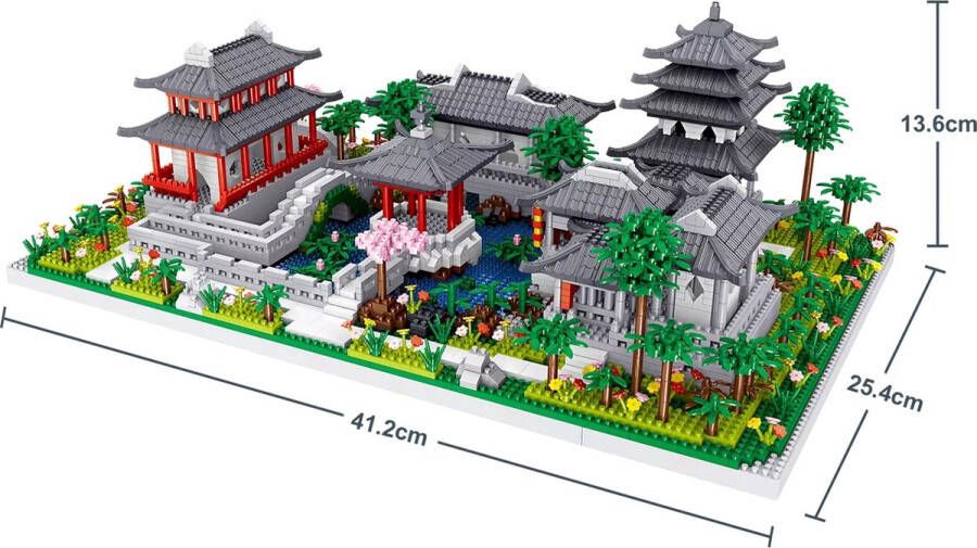 Lezi Tuinen van Suzhou China Nanoblocks miniblocks Architectuur Gebouwen Geschiedenis Bouwset 3D puzzel 3930 bouwsteentjes