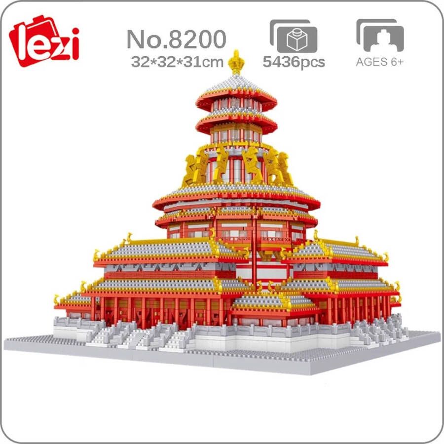 Lezi Ziwei Palace LZ8200 Architectuur Nanoblocks miniblocks Beroemde bouwwerken Bouwset 3D puzzel 5436 bouwsteentjes