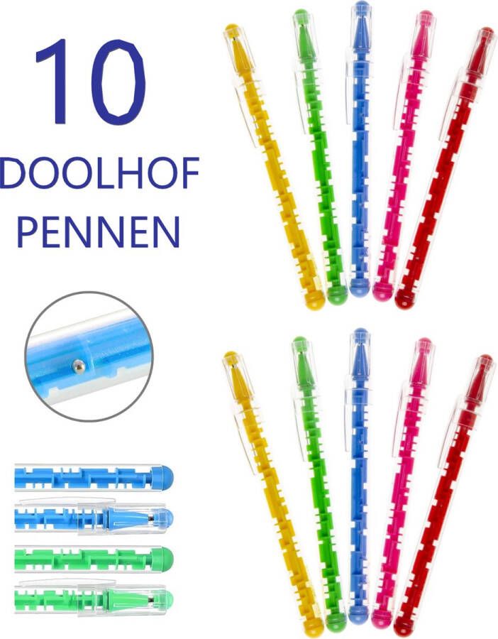 LG-Imports Doolhof Balpen Puzzel Pen 10 Pennen