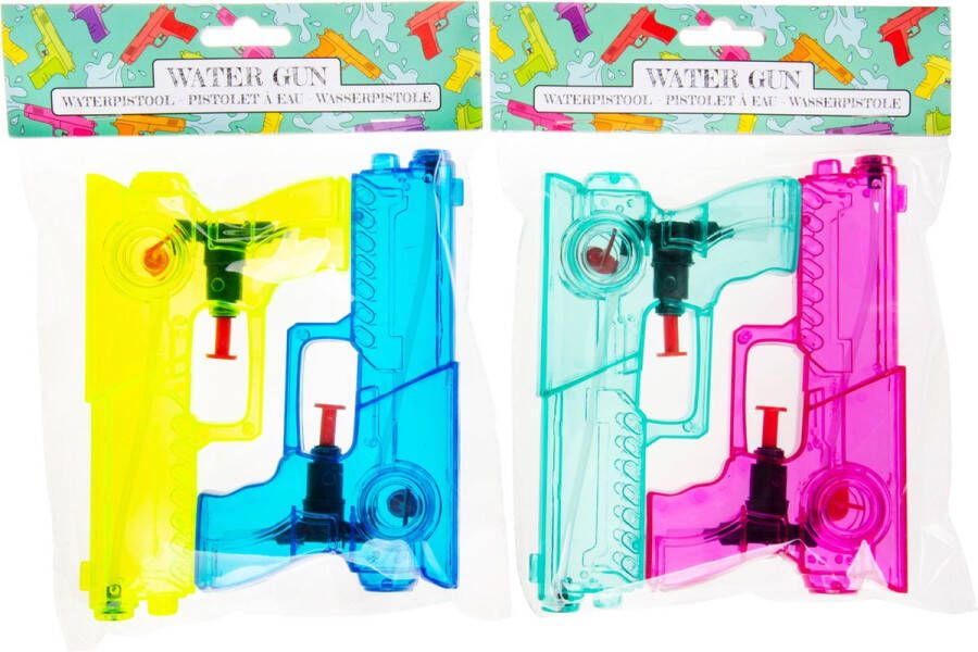 LG-Imports LG Design Waterpistool set 2x klein model 15 x 8 x 3 cm diverse kleuren waterpistooltje Waterpistolen