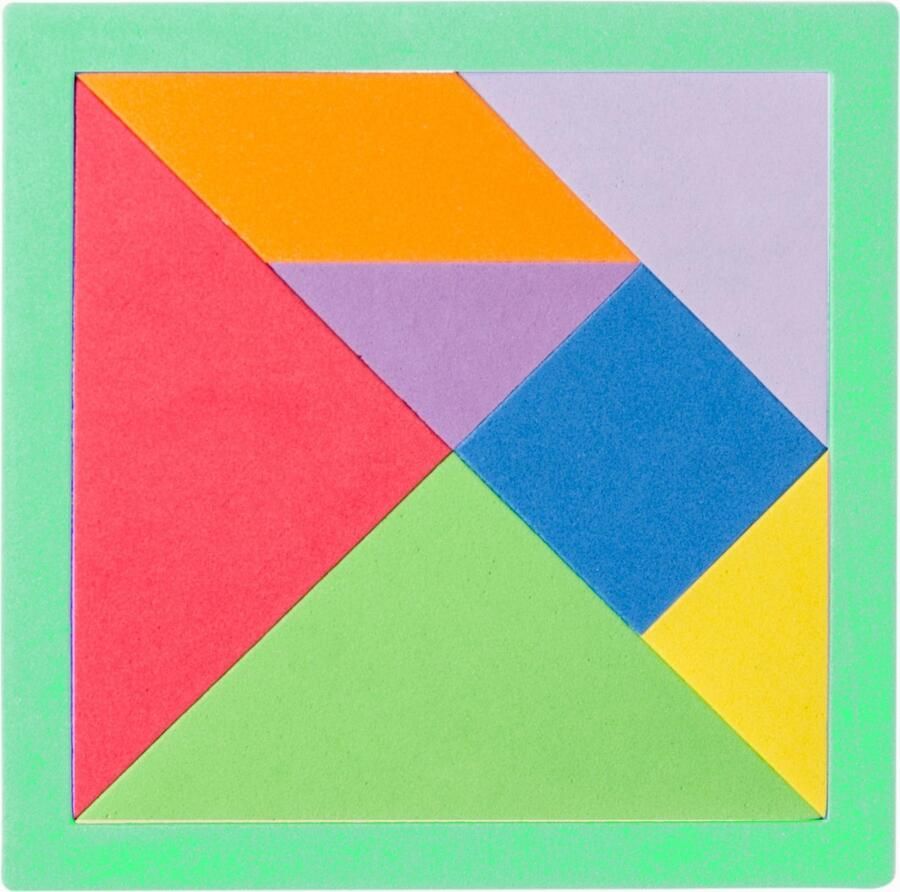 LG-Imports Vormenpuzzel Tangram Junior Foam 15 5 Cm Groen 9-delig