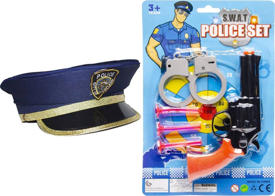 LG-Imports Politie speelgoed set 5-delig inclusief pet voor kinderen Speelgoedpistool