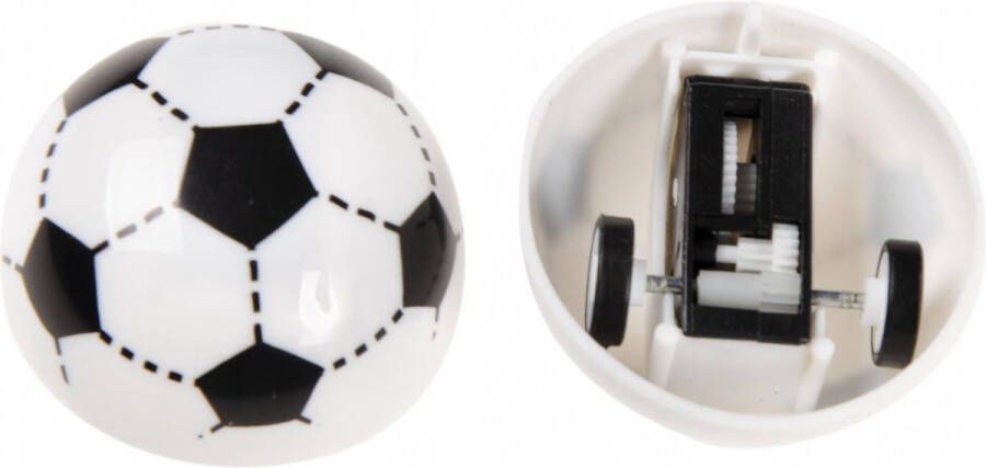 LG-Imports Rijdende Voetbal Met Pullback Per Stuk 4 Cm Zwart wit