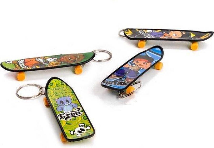 LG-Imports Sleutelhanger Vinger Skateboard 10 Cm 4 stuks