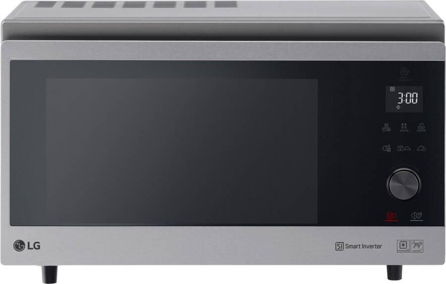 LG MJ3965ACS 39L magnetron met Crisp & Stoomschaal Snelle en gelijkmatige bereiding Meer kook mogelijkheden EasyClean™ coating Smart Inverter motor