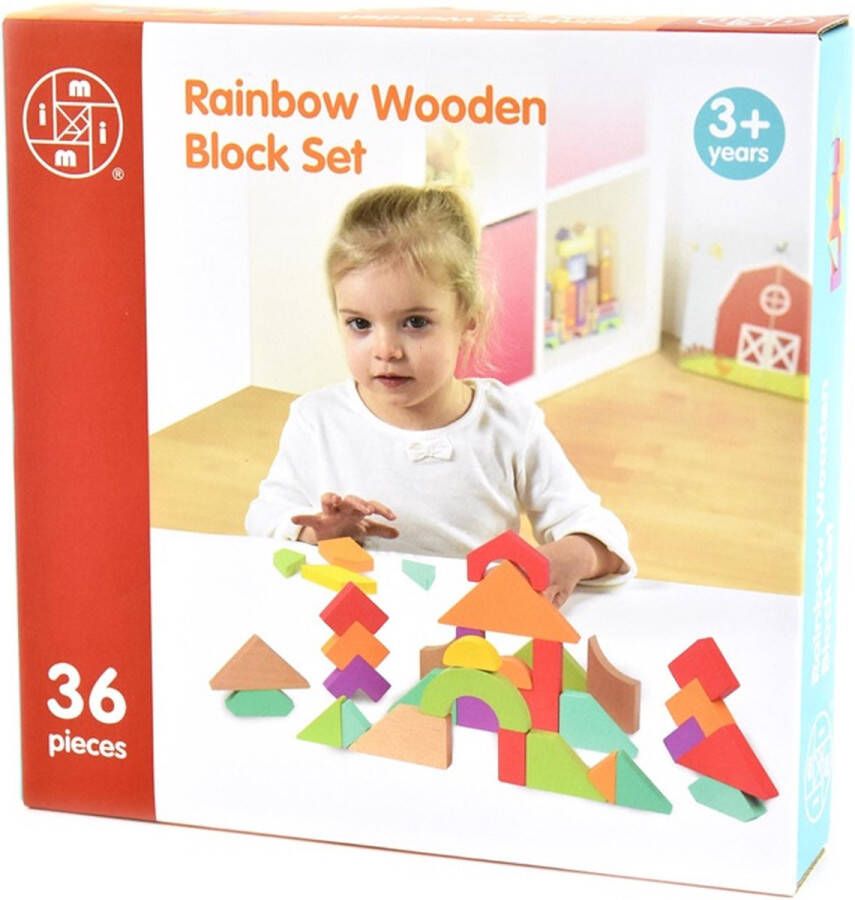 LG Rainbow wooden Blokken set 36 delig