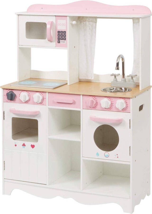 LHT Landelijke Speelkeuken met 9 Houten Accessoires
