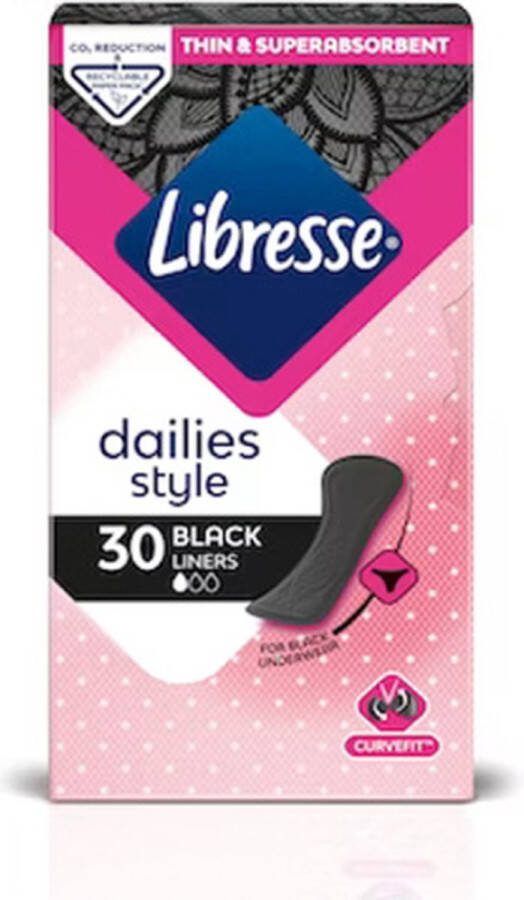 Libresse Inlegkruisjes Normaal Zwart 30 stuks