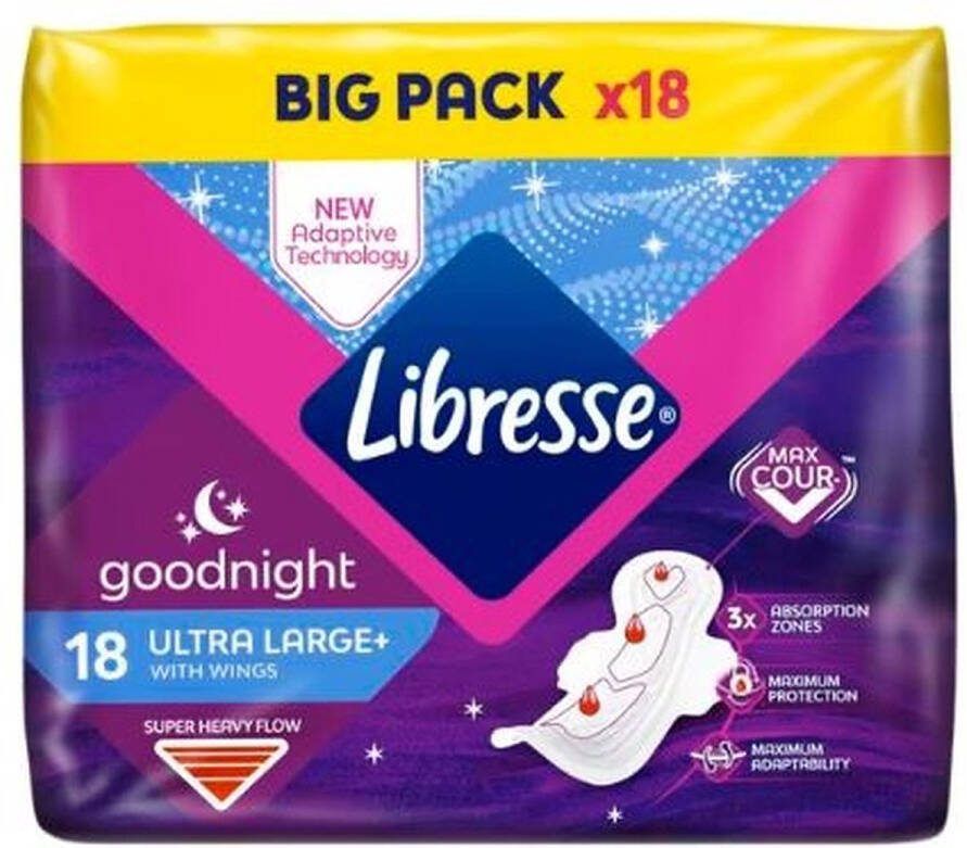 Libresse Ultra Night Maandverband 6x18 Stuks Voordeelverpakking