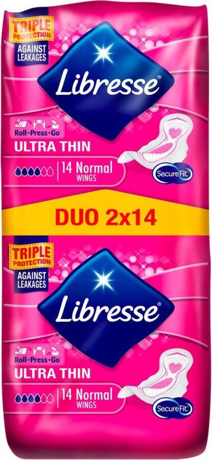 Libresse Ultra Normal Wing Maandverband Duo Pack 2 x 14 Stuks