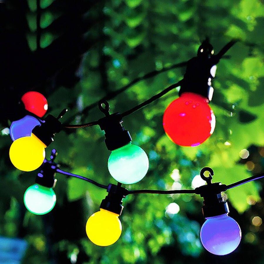 Lichtendirect Lichtsnoer LED kleuren lampen- 24 meter- 30 LED ballen- tuin verlichting- kerstverlichting- terras verlichting- prikkabel- lichtsnoeren voor buiten Party verlichting buitenverlichting balkon waterbestendig lichtslinger