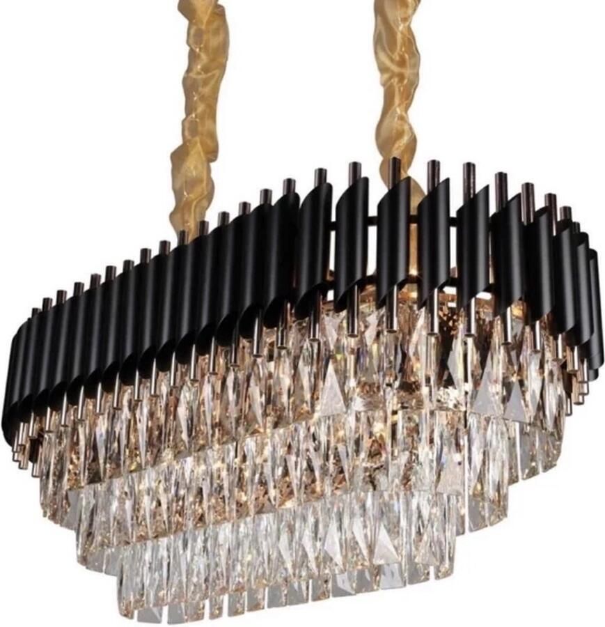 Lichtenstijl Kroonluchter Clémence Series Hanglamp Zwart Ovaal 80*35 CM