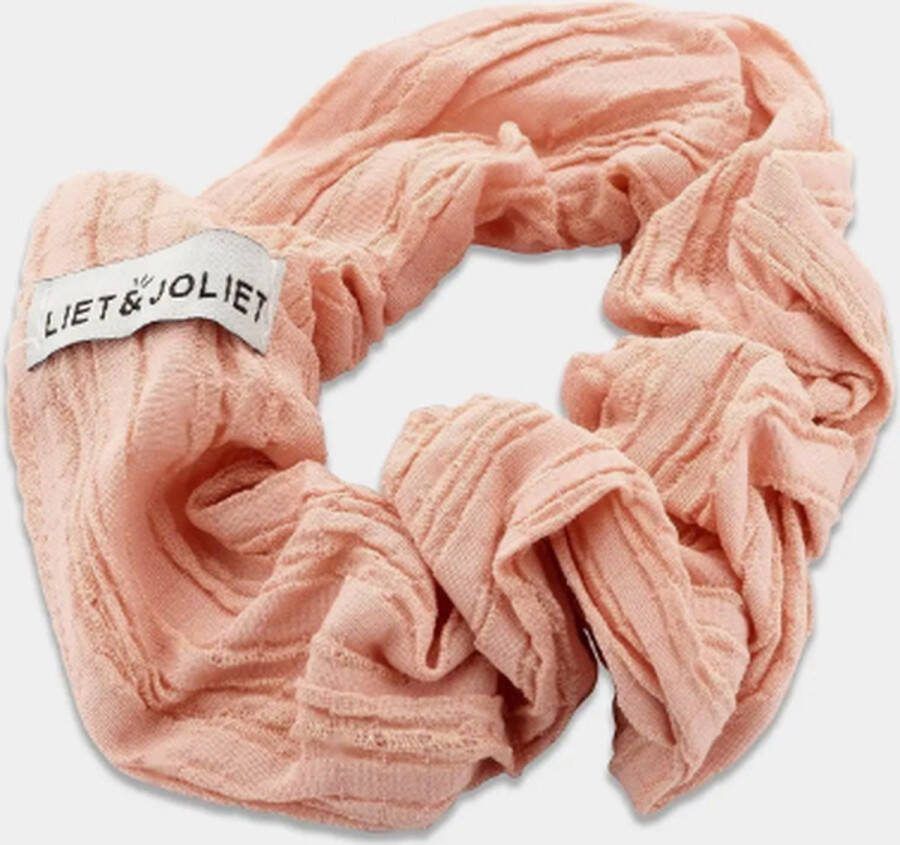 Liet&Joliet Liet & Joliet scrunchie Jessy light pink geribbelde stof